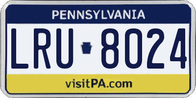 PA license plate LRU8024