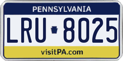 PA license plate LRU8025
