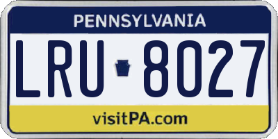 PA license plate LRU8027