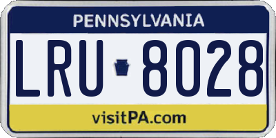 PA license plate LRU8028