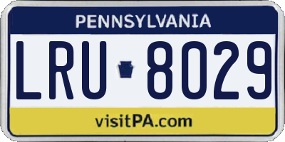 PA license plate LRU8029