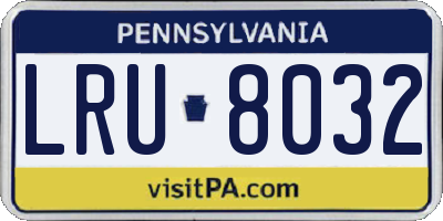PA license plate LRU8032