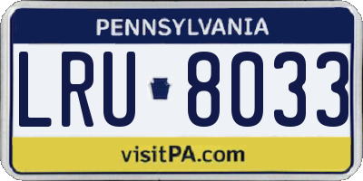 PA license plate LRU8033