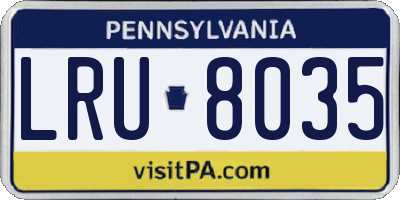 PA license plate LRU8035