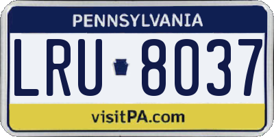 PA license plate LRU8037