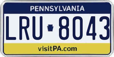 PA license plate LRU8043