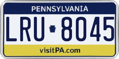 PA license plate LRU8045