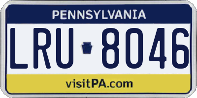 PA license plate LRU8046