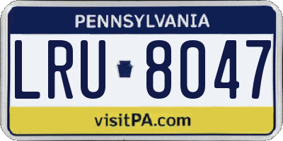 PA license plate LRU8047