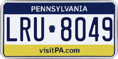 PA license plate LRU8049
