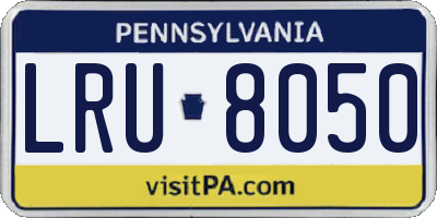 PA license plate LRU8050