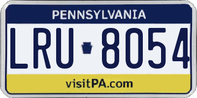 PA license plate LRU8054