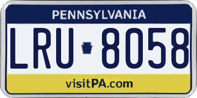 PA license plate LRU8058