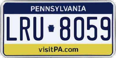 PA license plate LRU8059