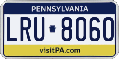 PA license plate LRU8060