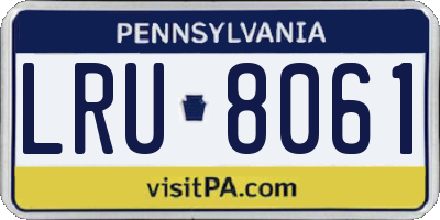 PA license plate LRU8061