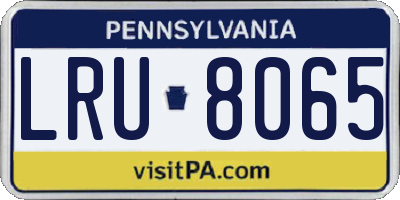 PA license plate LRU8065