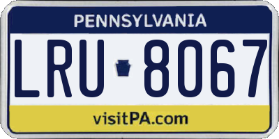 PA license plate LRU8067
