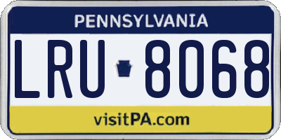 PA license plate LRU8068