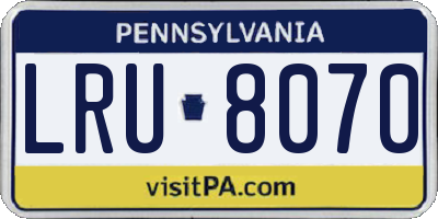 PA license plate LRU8070