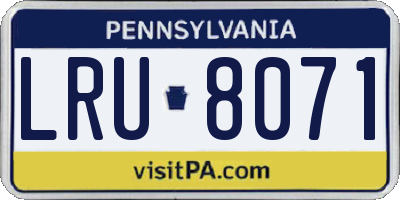 PA license plate LRU8071