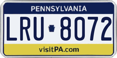 PA license plate LRU8072