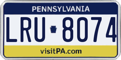 PA license plate LRU8074