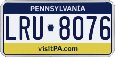PA license plate LRU8076