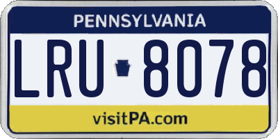 PA license plate LRU8078