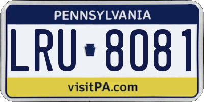 PA license plate LRU8081