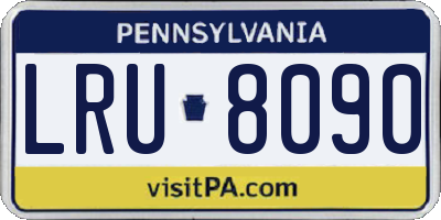 PA license plate LRU8090
