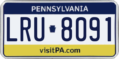 PA license plate LRU8091
