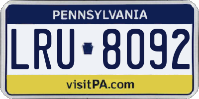 PA license plate LRU8092