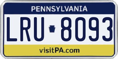 PA license plate LRU8093