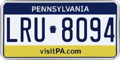 PA license plate LRU8094