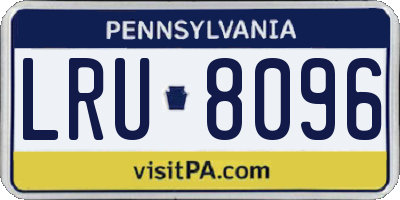 PA license plate LRU8096