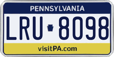 PA license plate LRU8098