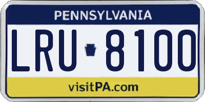 PA license plate LRU8100