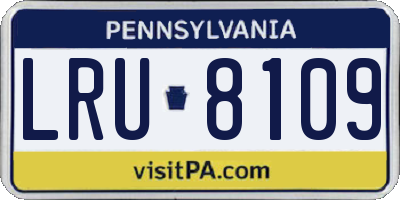 PA license plate LRU8109