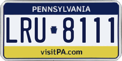 PA license plate LRU8111