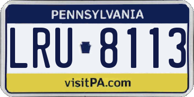 PA license plate LRU8113