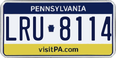 PA license plate LRU8114
