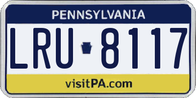 PA license plate LRU8117