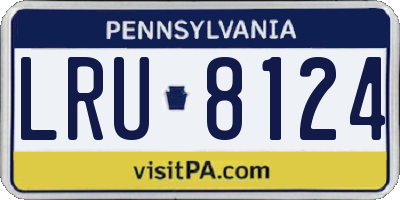 PA license plate LRU8124