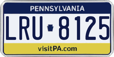 PA license plate LRU8125