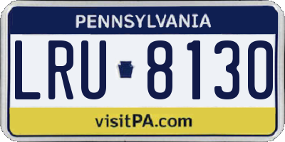 PA license plate LRU8130