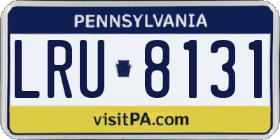 PA license plate LRU8131