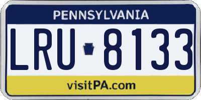 PA license plate LRU8133