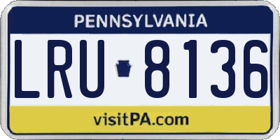 PA license plate LRU8136