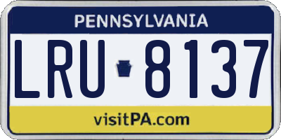PA license plate LRU8137